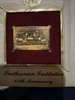 Smithsonian Institution 150th Anniversary Gold Stamp Replica