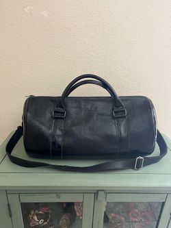 100% leather Black on Black duffel bag