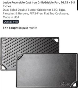 Lodge cast iron reversible grill/griddle pan