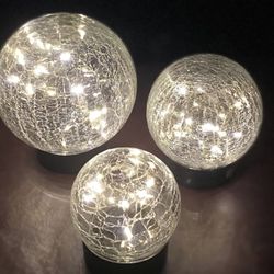 Brand New Evergreen LED Glass Spheres three pack