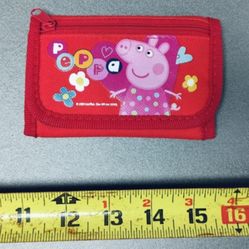 Peppa Pig Wallet Coin Bag Tri-Fold Canvas