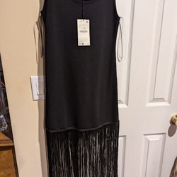 Nwt Zara Fringe Dress (L)