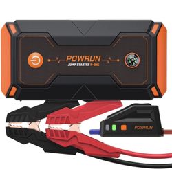 Powrun P-ONE Jump Starter, 2000A Portable Jump Box - Car Jump Starter Battery Pack for up to 8.0L Gas and 6.5L Diesel Engines, 12V Battery Jump Starte