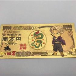 Kid Trunks (Dragon Ball Z) 24k Gold Plated Banknote