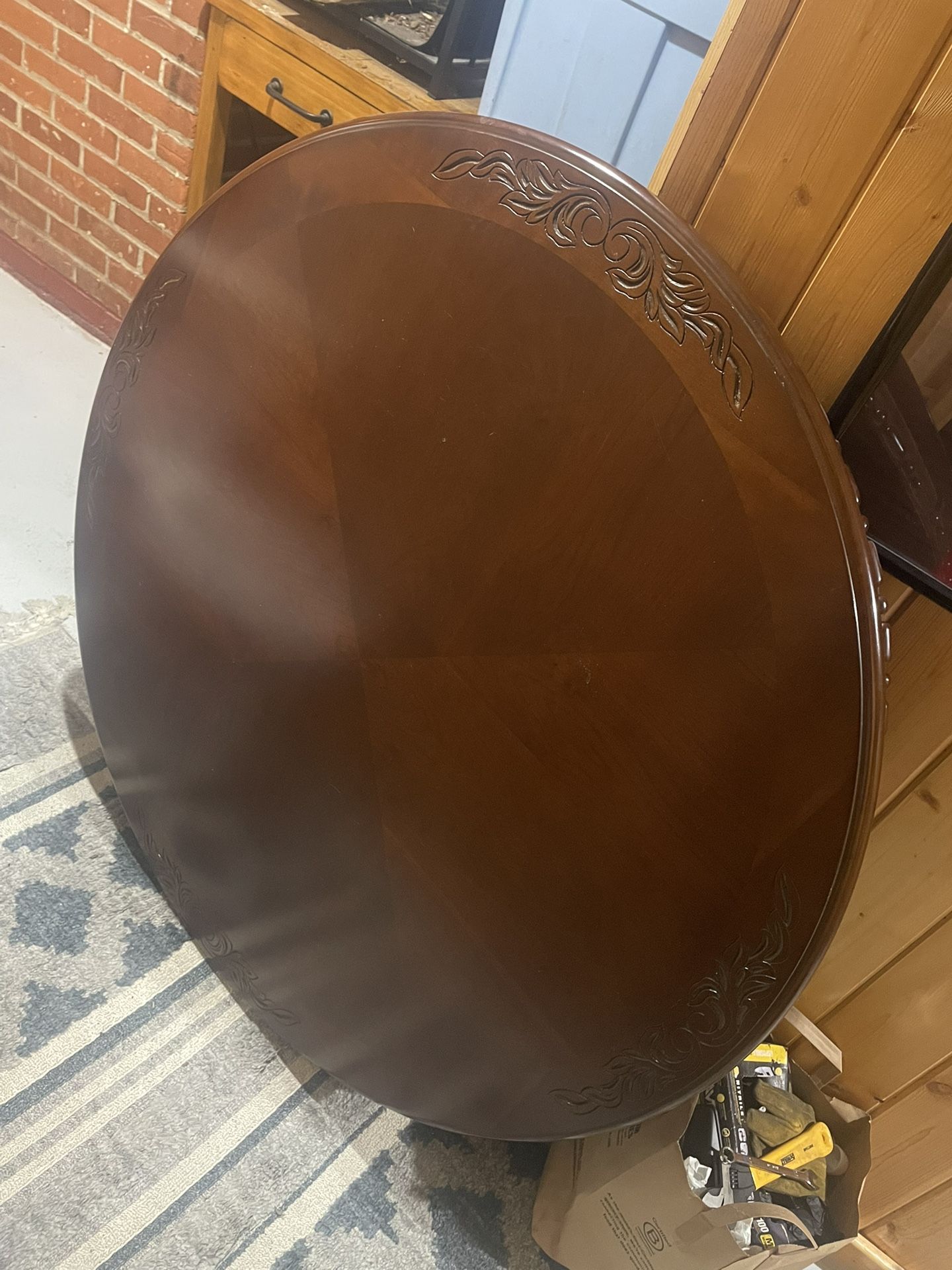 Round Wooden Table w/ 4 Chairs