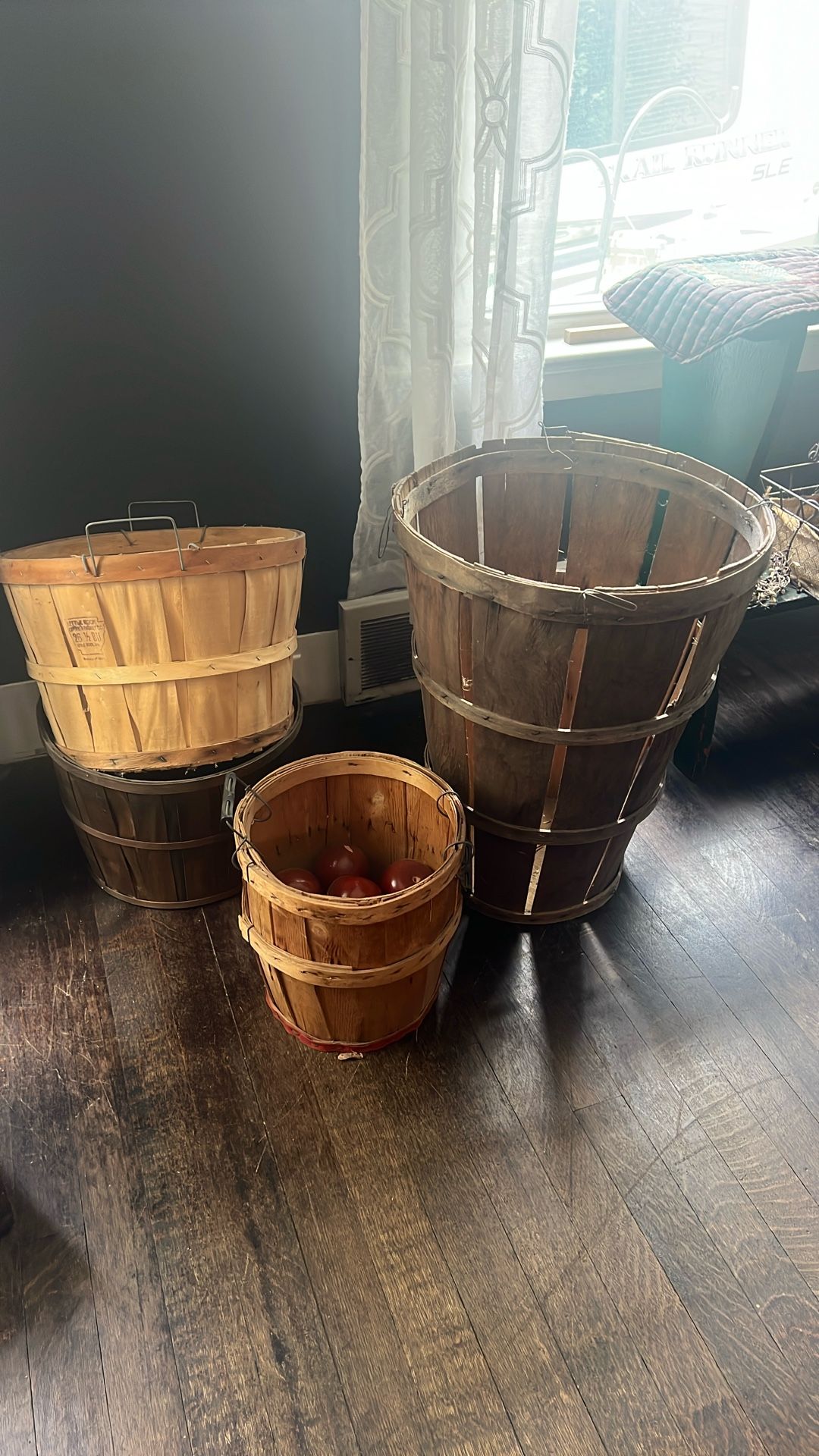 Apple Baskets Set Of Four With Fake Apples