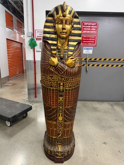 Life-Size Egyptian Pharaoh Sarcophagus Statue