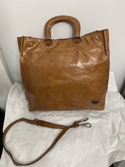 Prada Brown Leather Tote Bag with Strap