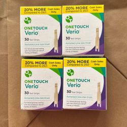 4 One Touch Verio 30 Strips (120 Strips Total)
