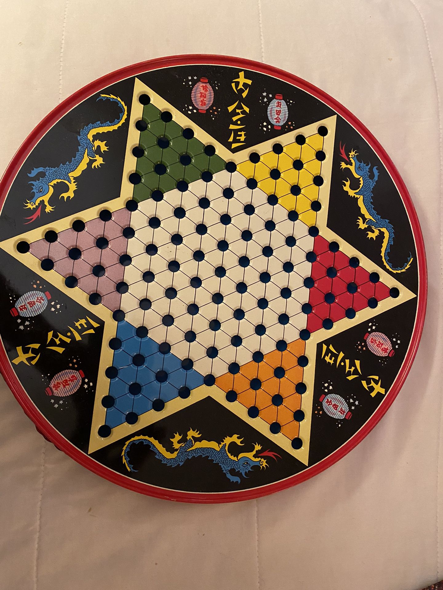 Vintage Chinese Checkers Board Game  Metal
