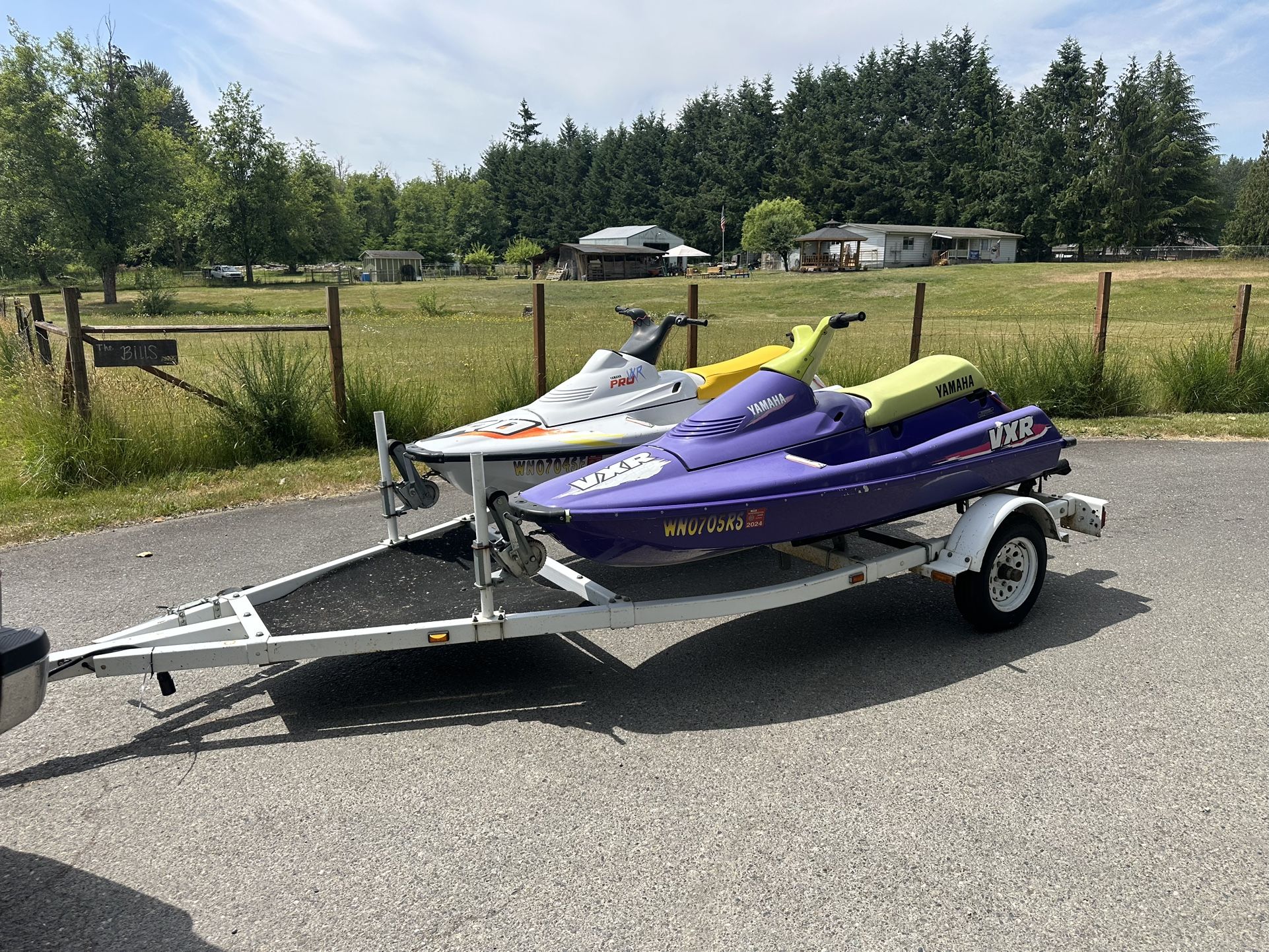 Pair Of Waverunners On Double Trailer
