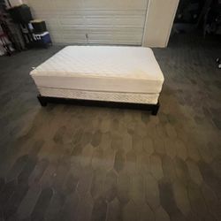 Queen bed frame box spring and mattress
