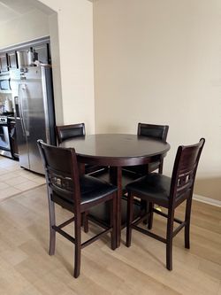 Counter Height Round Dining Table Set with 4 Chairs