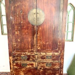 Distressed Asian Armoire