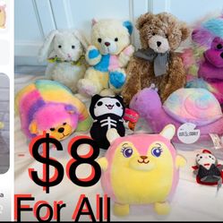 $8 Big Bundle of Plushies some with Tag in great condition 10 count