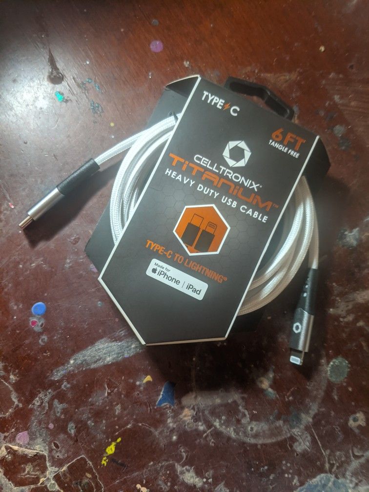 BRAND NEW Celltronix Titanium Heavy Duty USB CABLE TYPE-C TO LIGHTENING