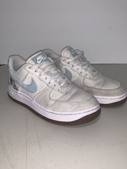 Nike Air Force 1 '07 Low SE Indigo Womens 6.5 Sneakers White Canvas CZ0269-100