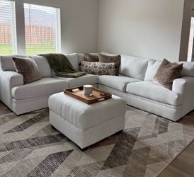 Anacapa Natural Sectional Couch + Ottoman - Living Spaces