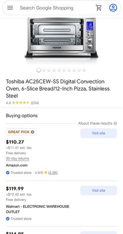 Toshiba AC25CEW-SS 1500W Convection Toaster Oven - Stainless Steel