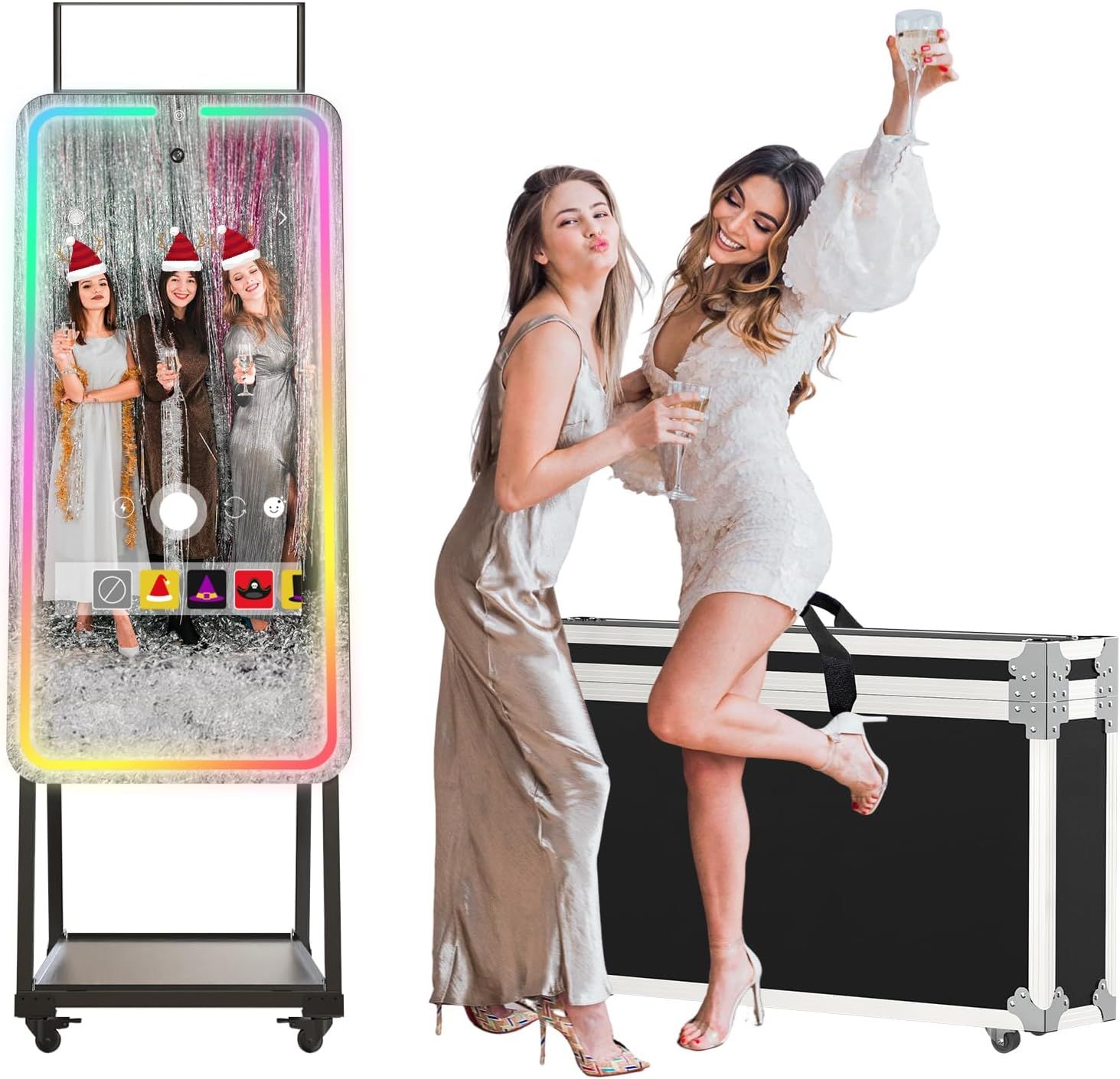 MWE Magic Mirror Photo Booth Machine Touch Screen with 1200W Pixel 4K HD Camera,