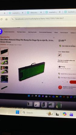 Gen7Pets 72” Folding Dog Pet Ramp – Supports Up to 250 lbs – Green Grass Surface