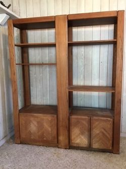Retro Solid Oak Wall Unit  & 2 tables