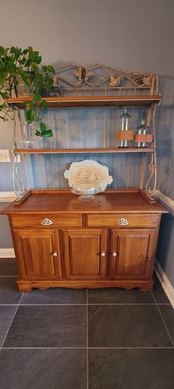 Large Wooden Cabinet And Shelves