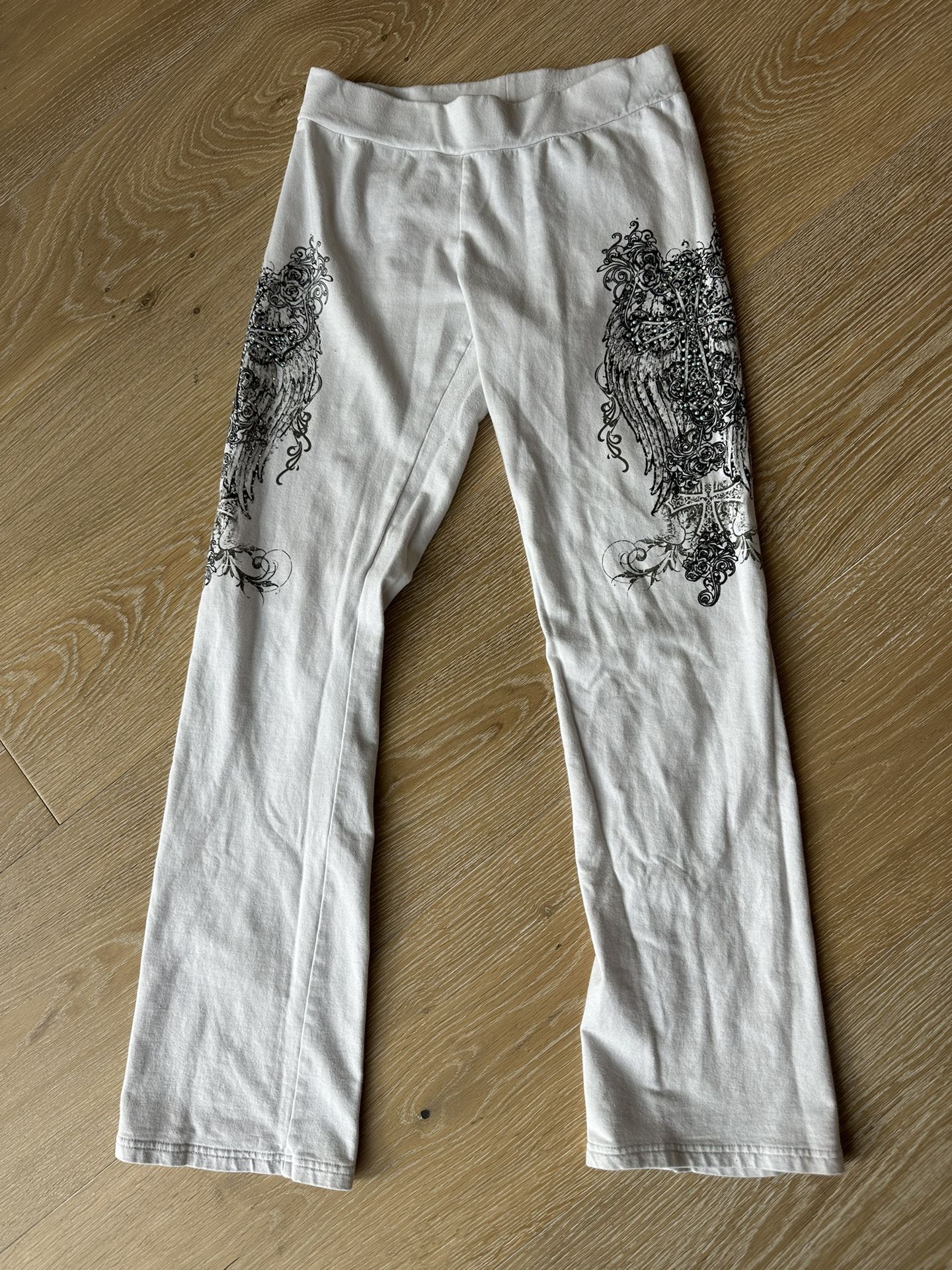 Women’s White Los Angeles Bus Stop Rhinestone Pants