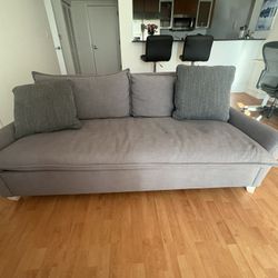 IKEA Grey Sofa - Modern Low Profile Couch - Good Condition
