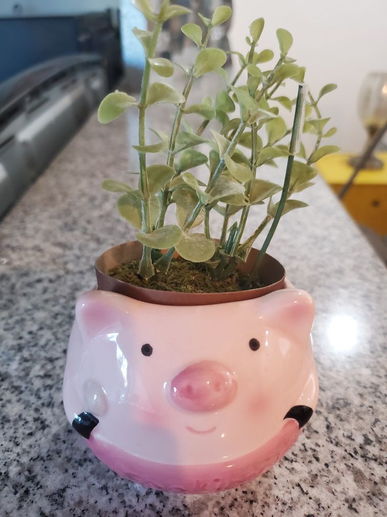 Daiso Animal Flower Pot + Fake Plant