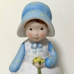 Vintage 1977 Holly Hobbie Limited Edition Mothers Porcelain Bell Girl Figurine Collectible Decor