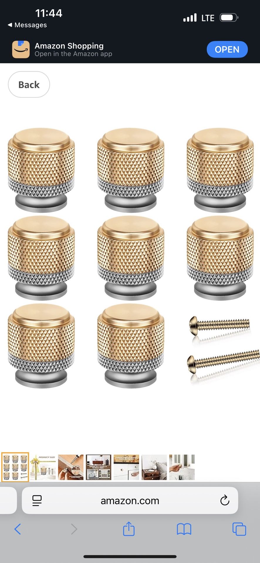 Ripeng 8 Pack Gold Cabinet Knob Drawer Knob Knurled Kitchen Cabinet Knobs Aluminum Knobs for Cabinet Handles Cupboard Dresser Drawer Pull(Gold Gray)