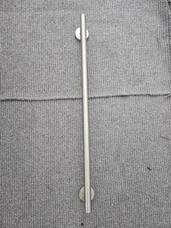 Silver Nickel Towel And Toilet Paper Bar Set