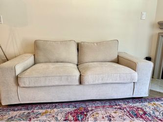 Like New Beige Loveseat Sofa – Less Than 2 Months Old