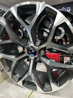 REPLICA SNOWFLAKE 22x9 6x139 OFFSET 24mm GUNMETAL MACHINE FOR CHEVY/GMC/SUV $299 each