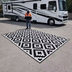 New In Bag 9x12 Feet Outdoor Patio Deck Waterproof Outdoor Mat For RV Camping Beach Picnic With Carrying Bag 