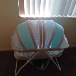 Teal And White Baby Bed, White And Gray Bathtub,Red And Black Travel Carry,Gray Bouncer White And Blue Sitter
