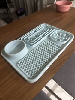 Pet feeding mat, enrichment, slow feeder
