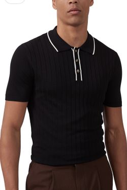 Men’s Knitted Black Polo Shirt