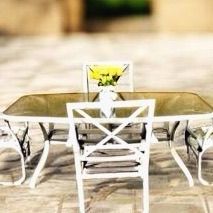 Patio Set Glass Table and Four Chairs