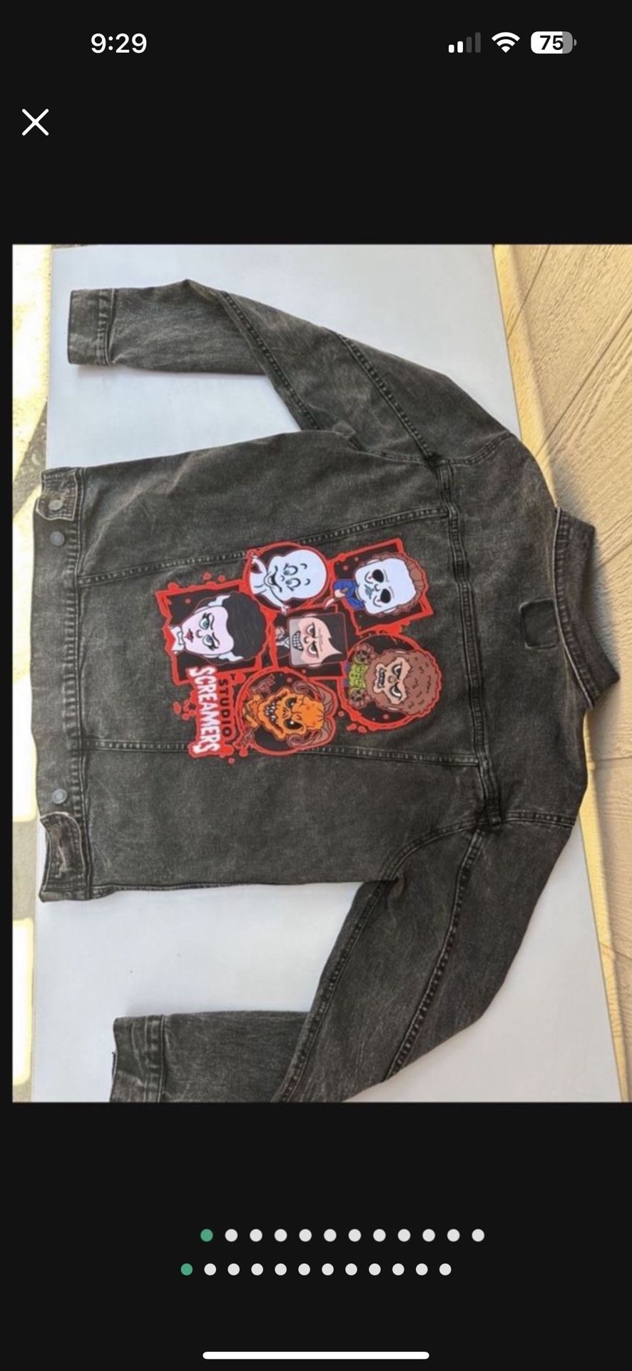 2022 Universal Studios Halloween Horror Nights Black Denim Jacket Med Screamers