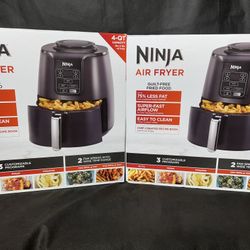 Ninja 4 Quart Air Fryer with Reheat & Dehydrate, Black, Silver, AF100WM New