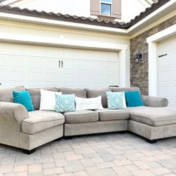 Gray Family Size Sectional Sofa 