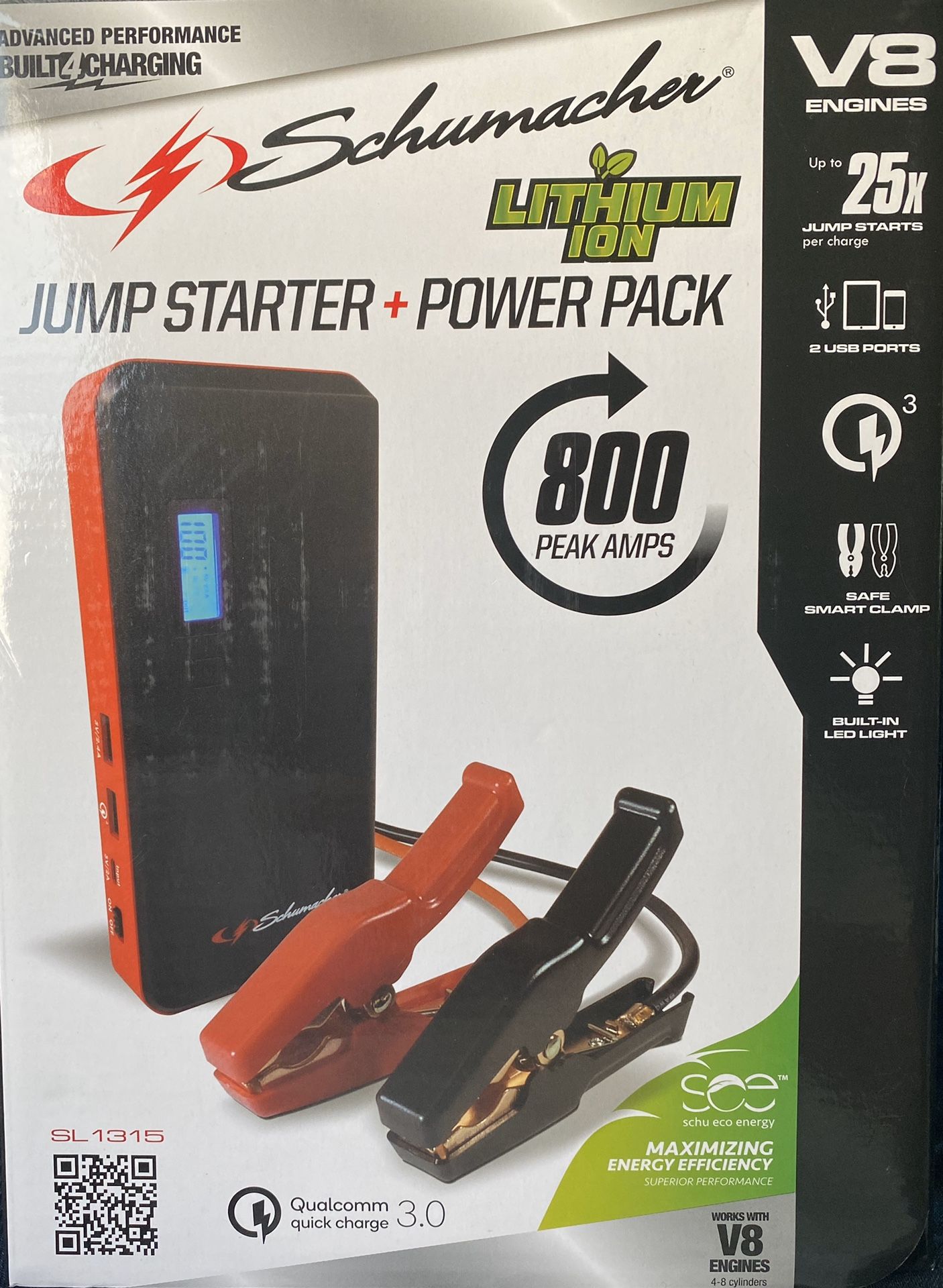 Schumacher Vehicle Car Jump Starter + Power Pack 800 Amps USB Charger