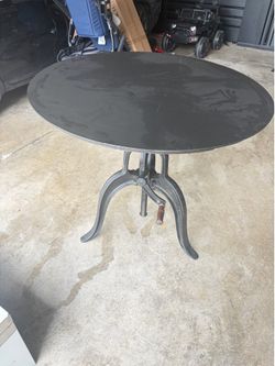 36" Cast Iron Artezia Industrial Adjustable Bistro Table