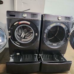 SAMSUNG SET STEAM WASHER AND ELECTRIC DRYER JUMBO 