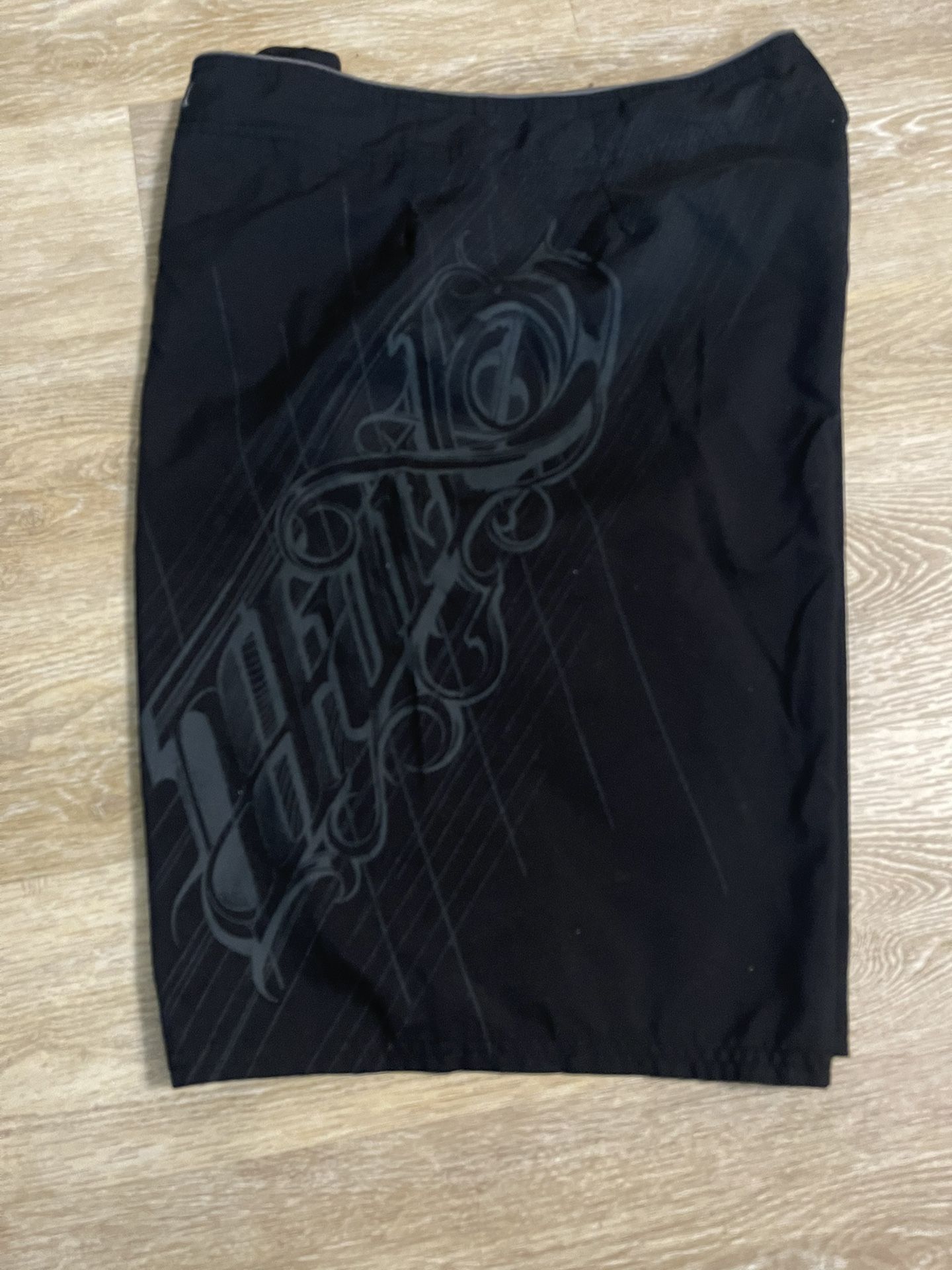 Hurley Board Shorts Mens 36 Black Hi-Rise Flat Front Drawstring