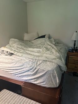 Queen bed frame and mattress