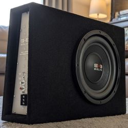 600W Peak Single 10" Truck Style Shallow Loaded Amplified Subwoofer Enclosure