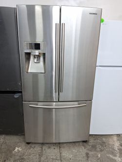🥶$299 Samsung 3-Door Stainless Steel Refrigerator Works Great🥶90-Day Warranty🥶Pick Up Only( Stockbridge)